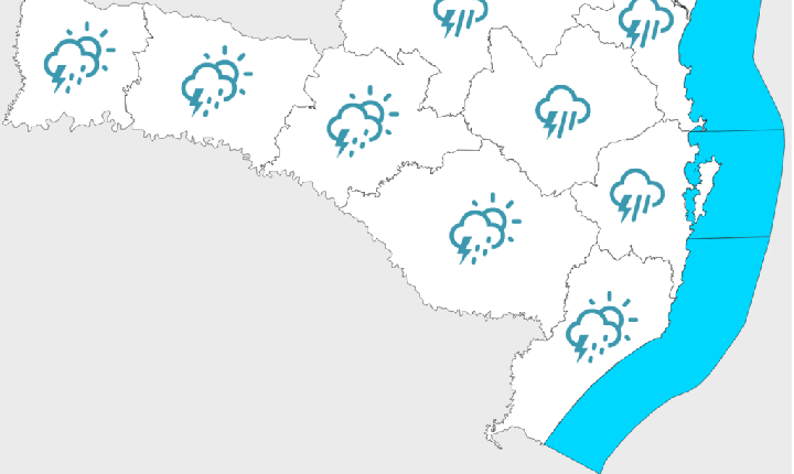 Chuva e declínio acentuado de temperatura neste final de semana em Santa Catarina
