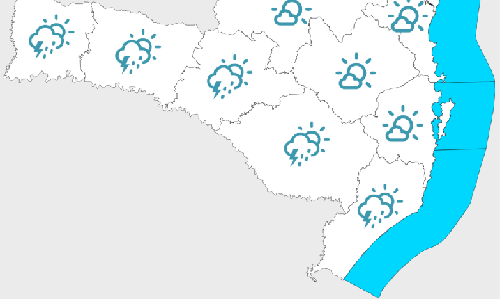 Dia do trabalhador de calor, sábado com chuva e domingo com frio e geada, em Santa Catarina