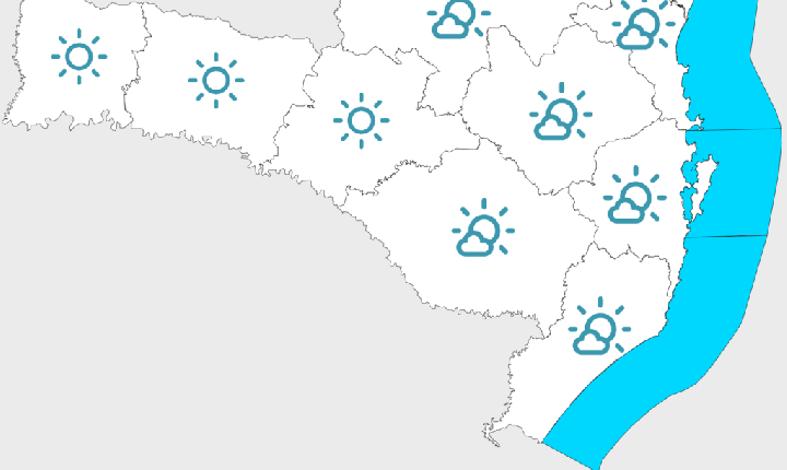 Domingo de sol e calor com chuva isolada em Santa Catarina