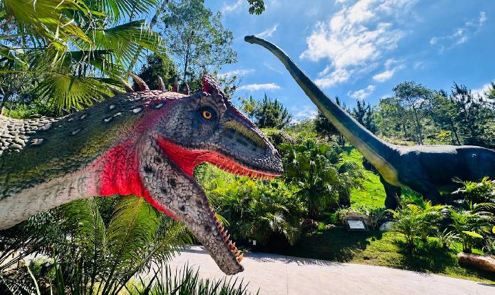 Férias entre gigantes: o que fazer no maior parque temático de dinossauros do Brasil
