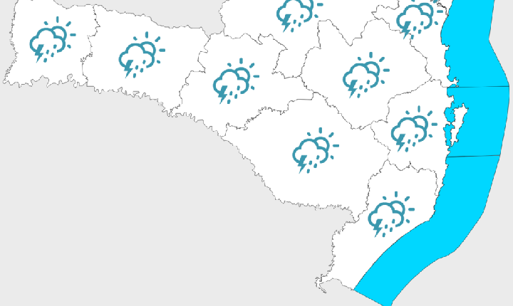 Início de semana com instabilidade em Santa Catarina