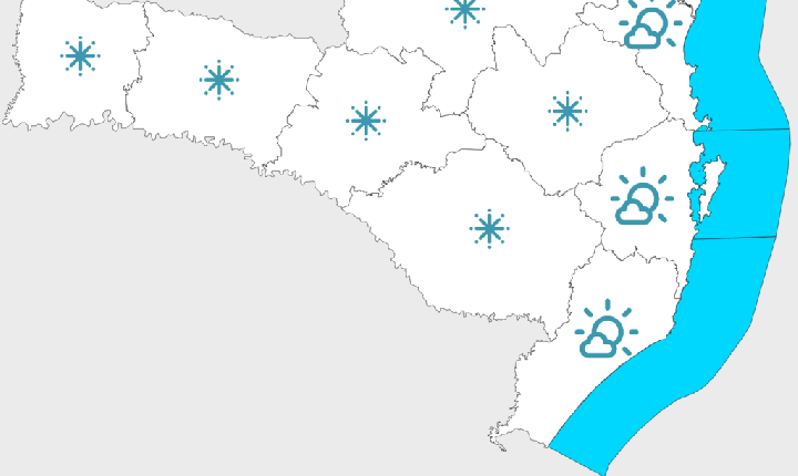 Massa de ar frio e seco avança por Santa Catarina