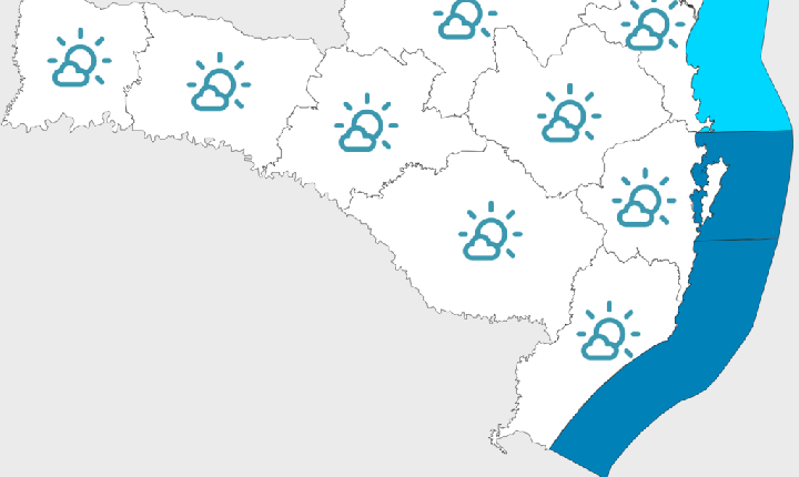 Massa de ar frio e seco avança por Santa Catarina