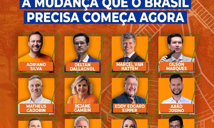 NOVO SC realizará lançamento da pré-candidatura de Adriano Silva e apresentação da nominata para 2026 no 7º Encontro Estadual, em Joinville