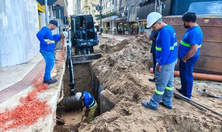 Obra da macrodrenagem na Rua 1001 chega ao Canal do Marambaia
