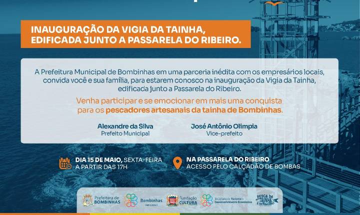 Prefeitura de Bombinhas inaugura Vigia da Tainha na Passarela do Ribeiro nesta sexta-feira