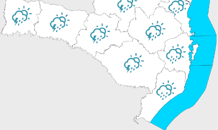 Próximos dias com instabilidade, umidade e chuva frequente em Santa Catarina