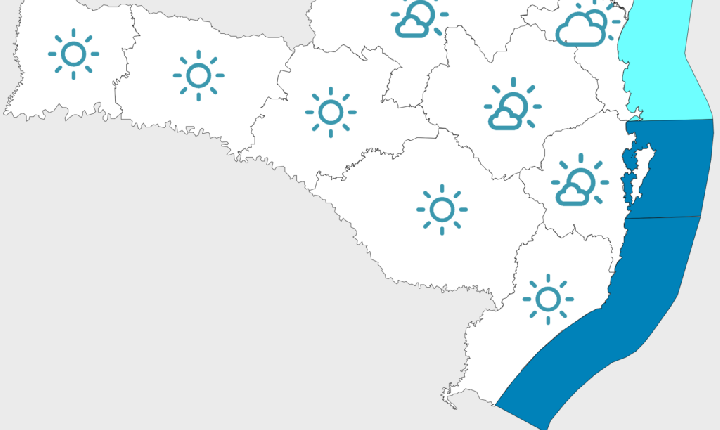 Segunda-feira de melhora no tempo em Santa Catarina