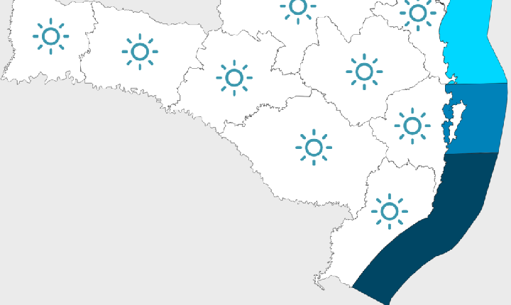 Sol em Santa Catarina, o frio intenso diminui nos próximos dias