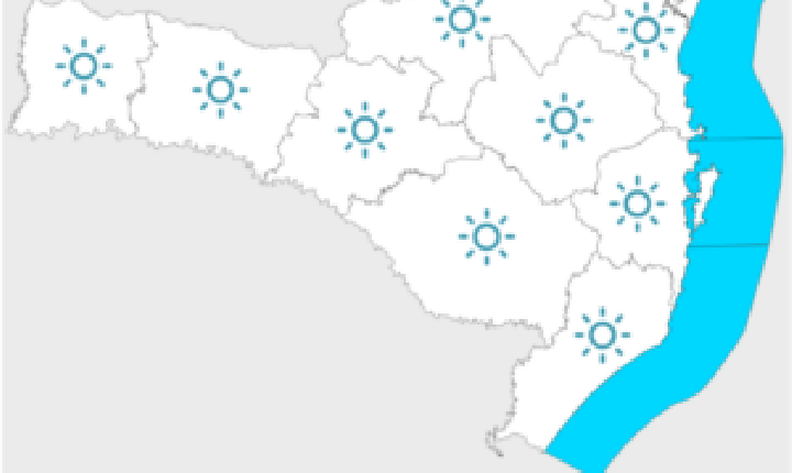 Sol, frio e geada em Santa Catarina