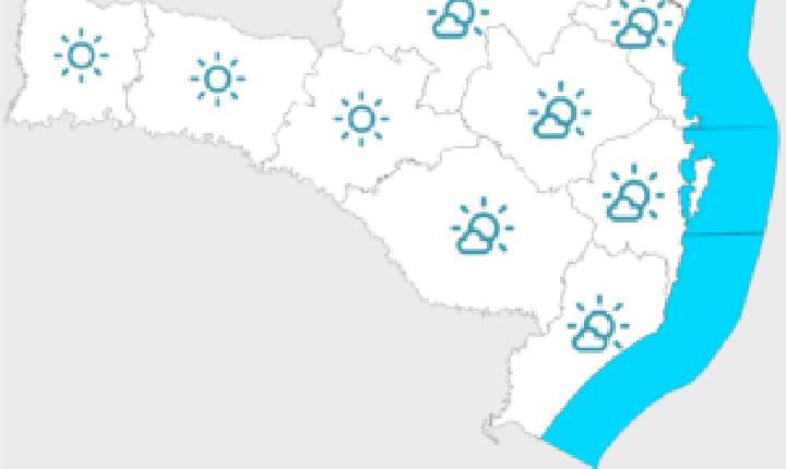 Tempo firme em Santa Catarina: início de semana frio e fim com calor de 30°C