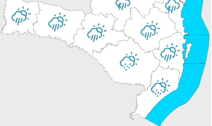 Tempo instável em Santa Catarina, melhorando no fim do dia