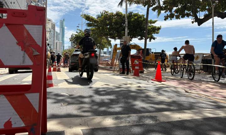 Trânsito na Avenida Atlântica no trecho da Rua 1001 seguirá em meia pista nesta terça-feira