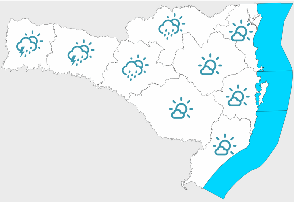 Quarta-feira de sol em todas as regiões de Santa Catarina