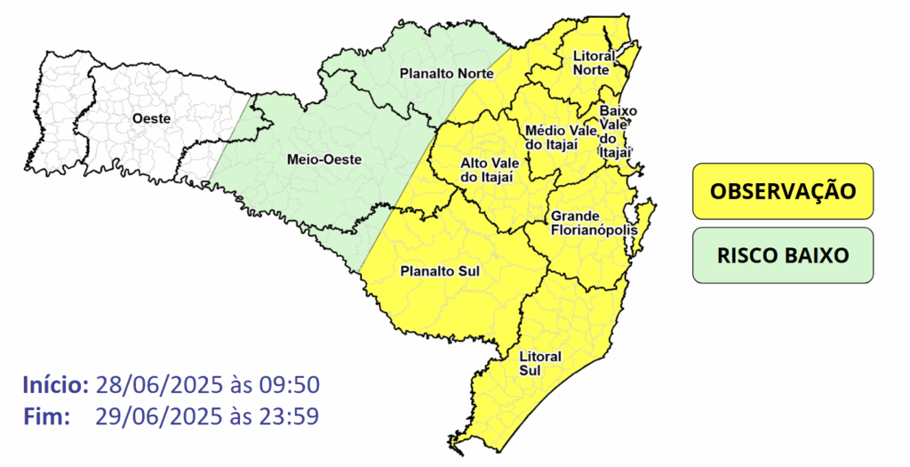 Junho termina frio e com chuva em Santa Catarina