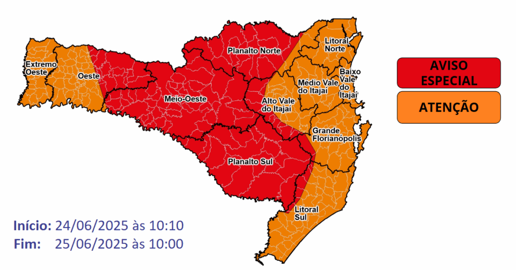Sol e frio intenso em Santa Catarina