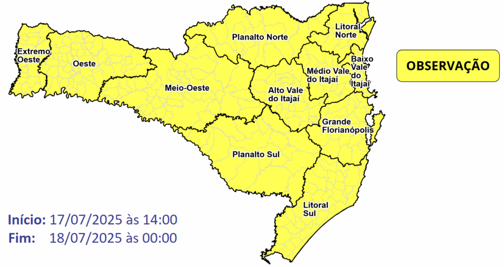 Frente fria traz chuva e declínio de temperatura nesta quinta-feira