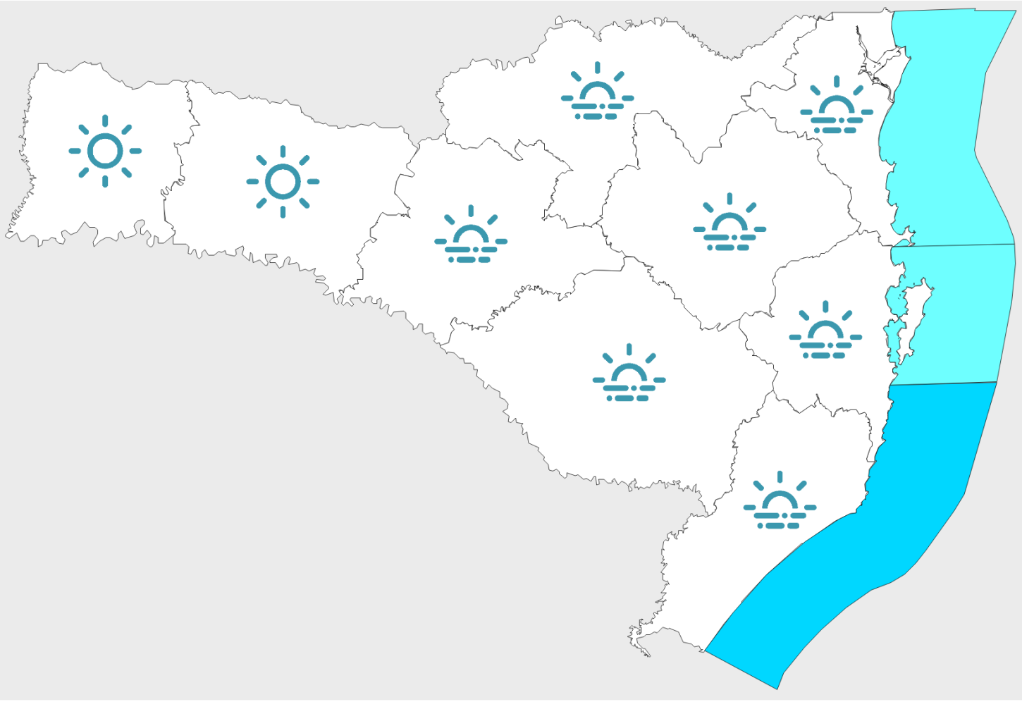 Início de semana de sol, nevoeiros e tardes mais quentes em Santa Cataria