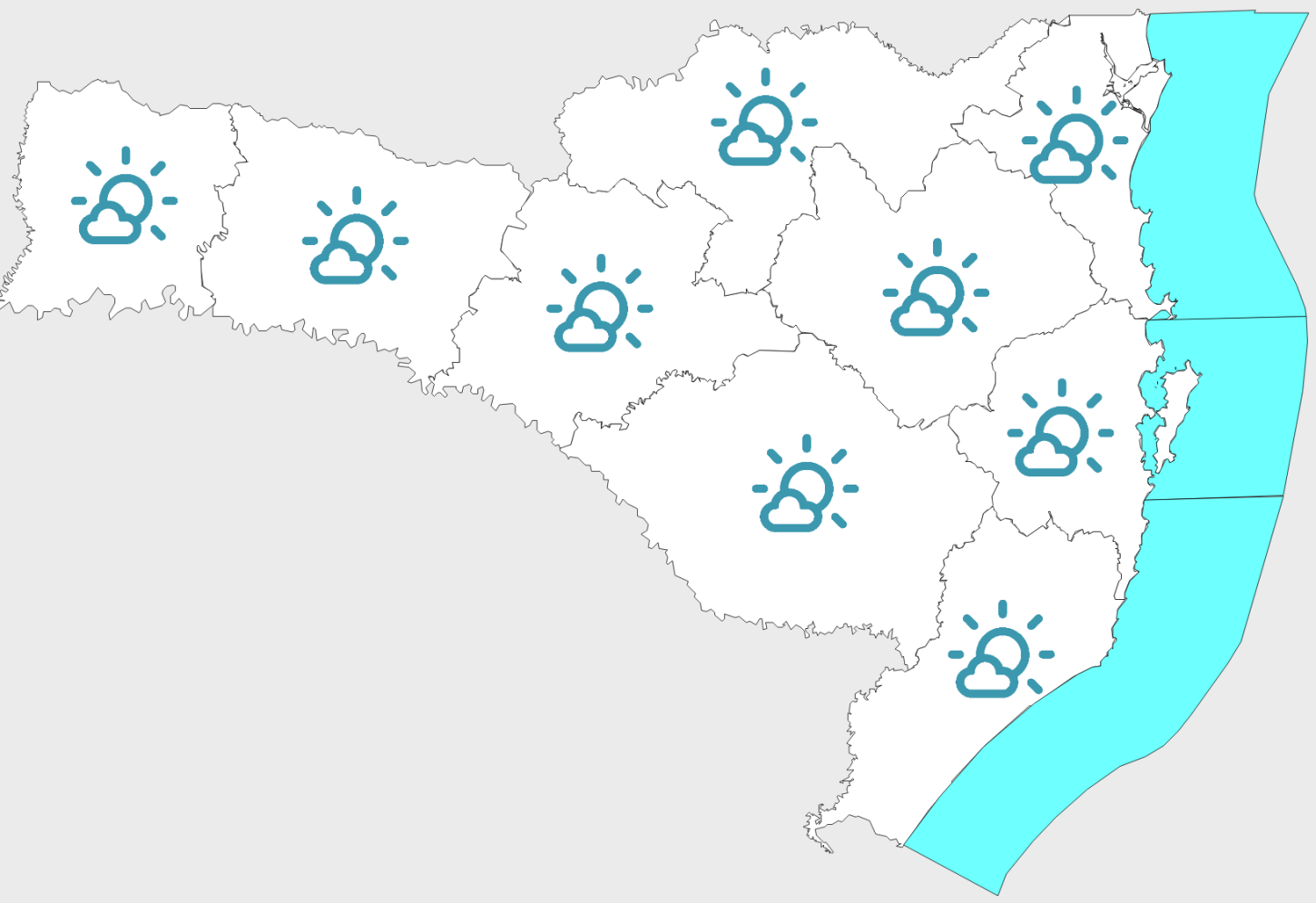 Temperatura em elevação e nevoeiros em Santa Catarina