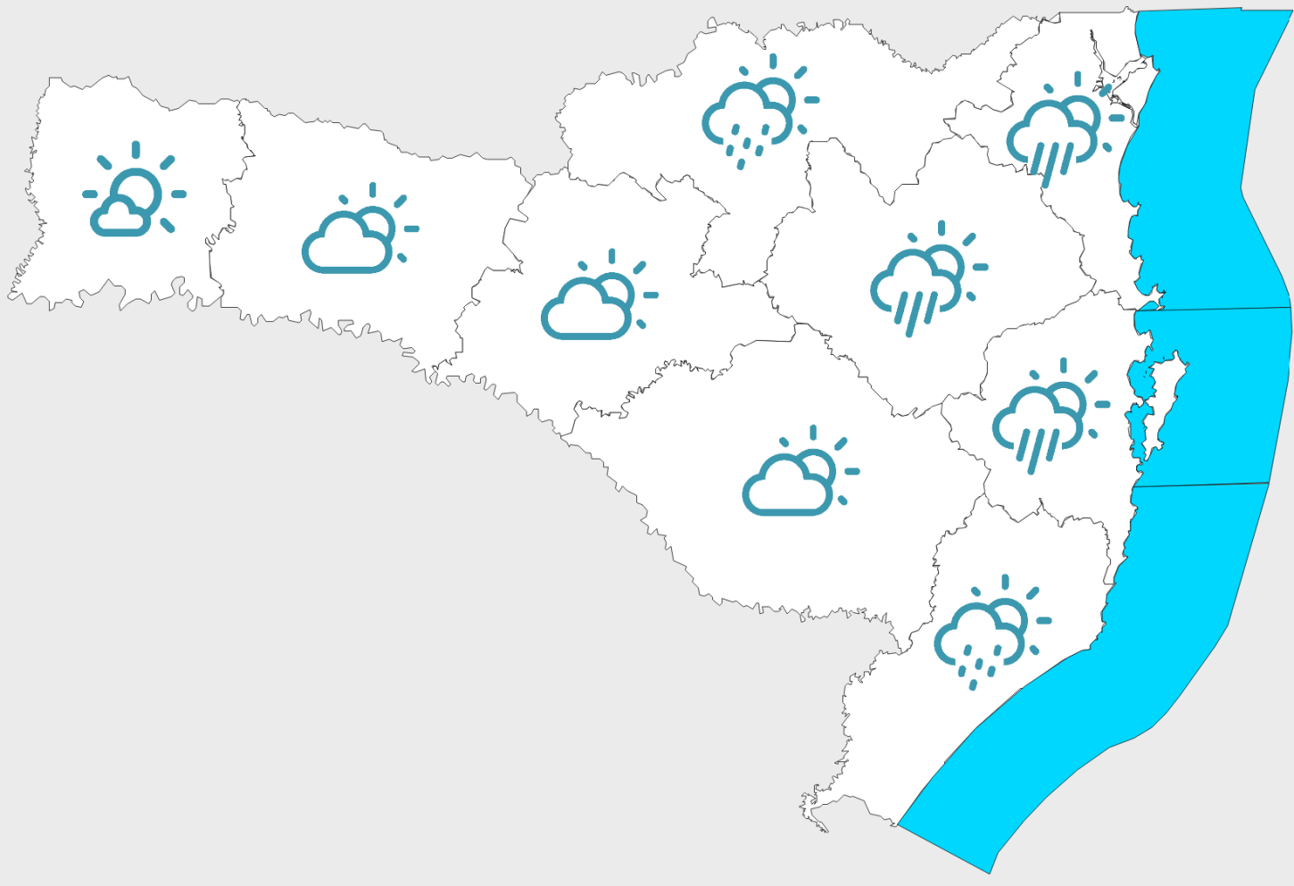 Santa Catarina terá dias mais quentes, mas com chuva no Litoral