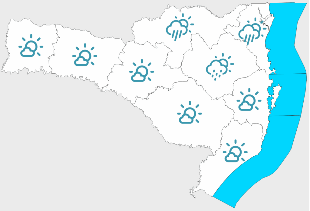 Quarta-feira com sol em boa parte de Santa Catarina