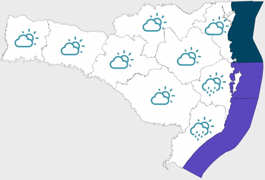 Sábado com melhora no tempo em Santa Catarina 