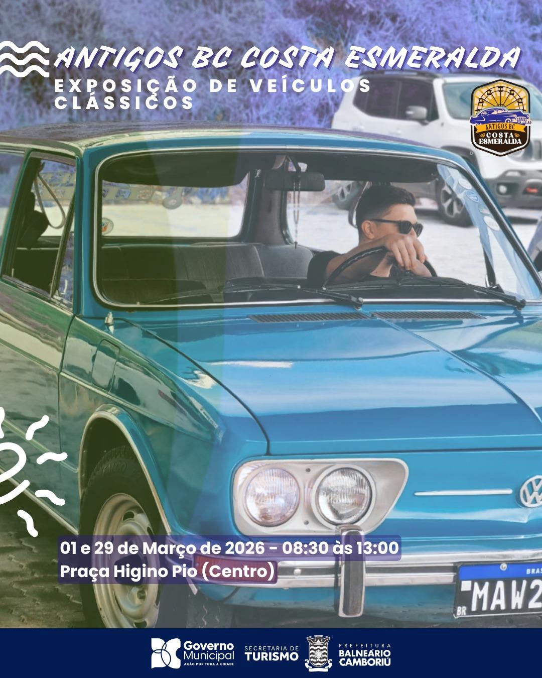 Balneário Camboriú recebe exposição de veículos clássicos na Praça Higino Pio