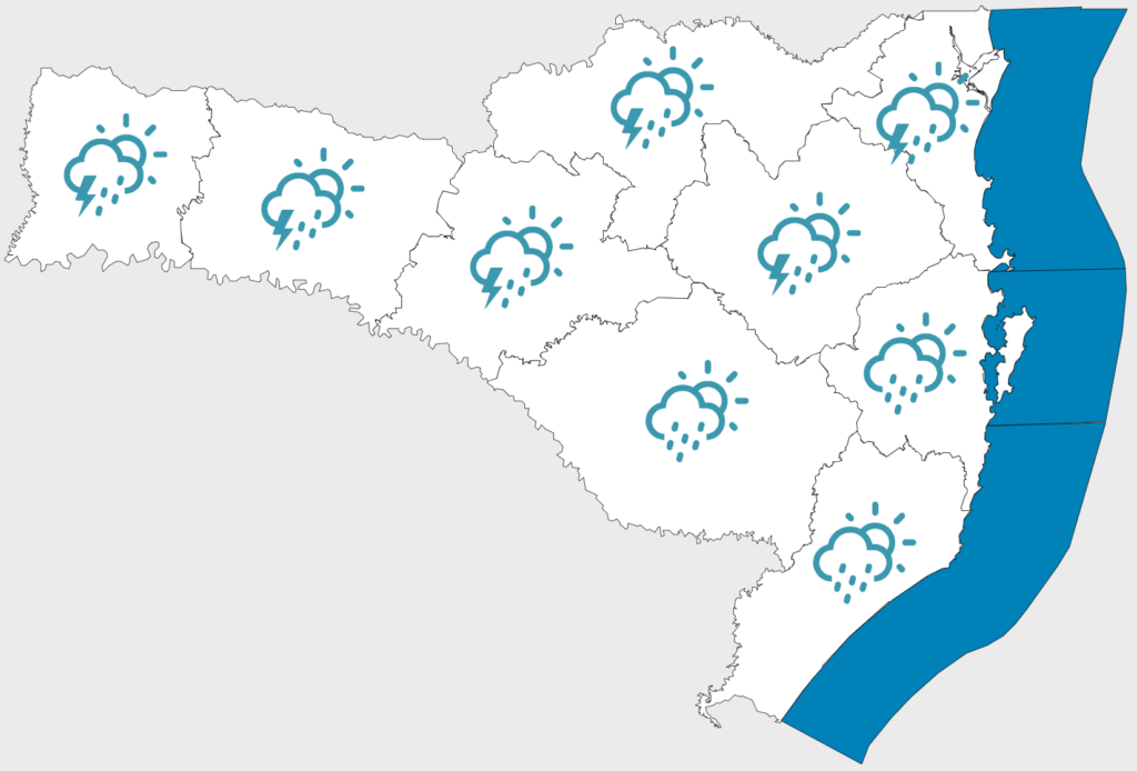 Domingo com vento sul em Santa Catarina