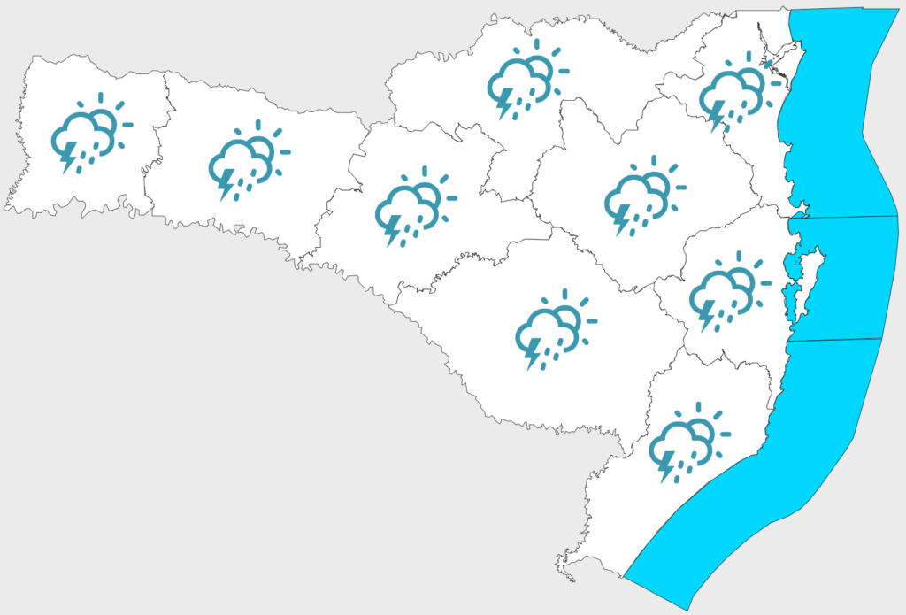 Início de semana quente e com temporais de verão