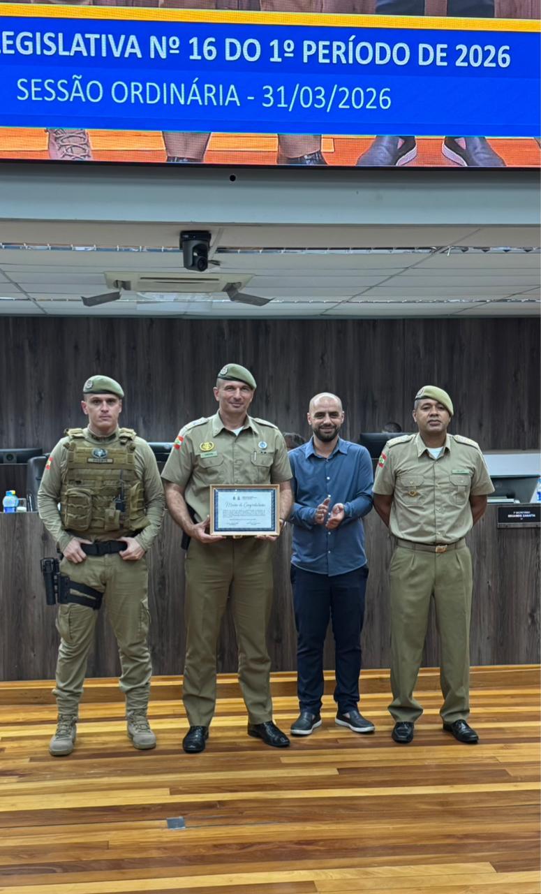 Moção de aplauso reconhece atuação da Polícia Militar na cidade de Balneário Camboriú