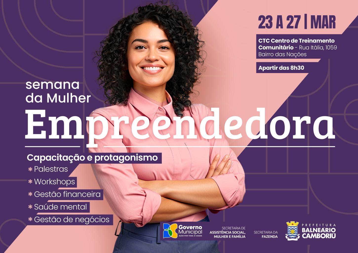 Semana da Mulher Empreendedora começa nesta segunda-feira (23)