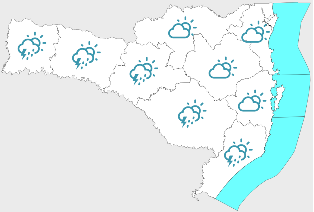 Feriado de Tiradentes com mais nuvens em Santa Catarina