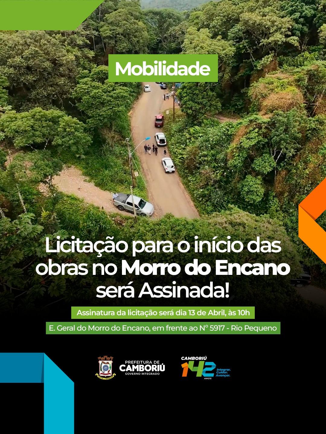 Governo do Estado autoriza convênio para obra do Morro do Encano em Camboriú