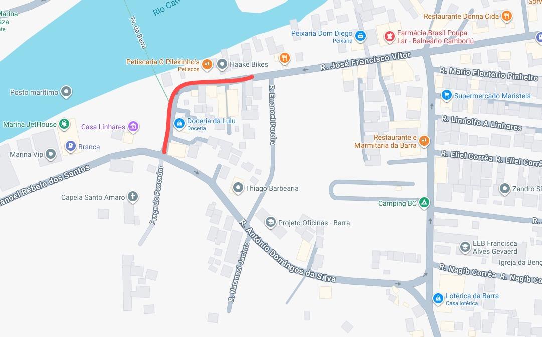 Interdição altera trânsito na Rua José Francisco Vitor nesta sexta-feira