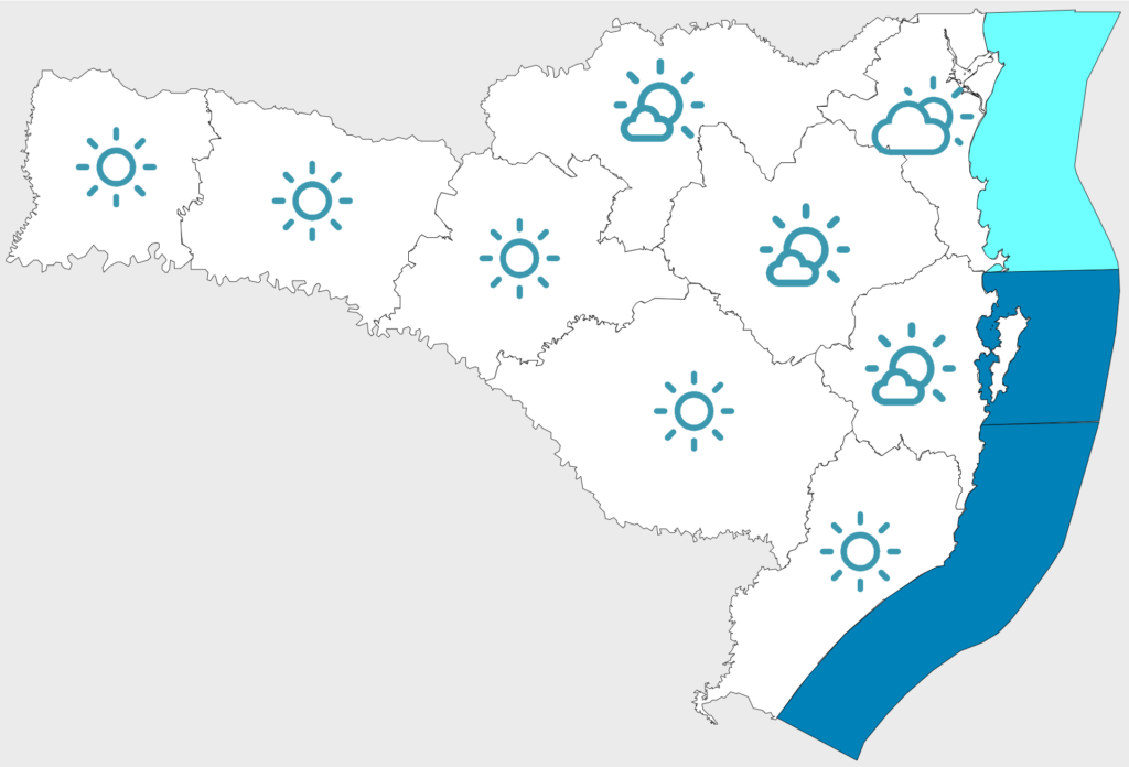 Segunda-feira de melhora no tempo em Santa Catarina