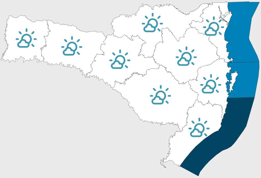 Domingo e início da semana com frio e formação de geada em Santa Catarina