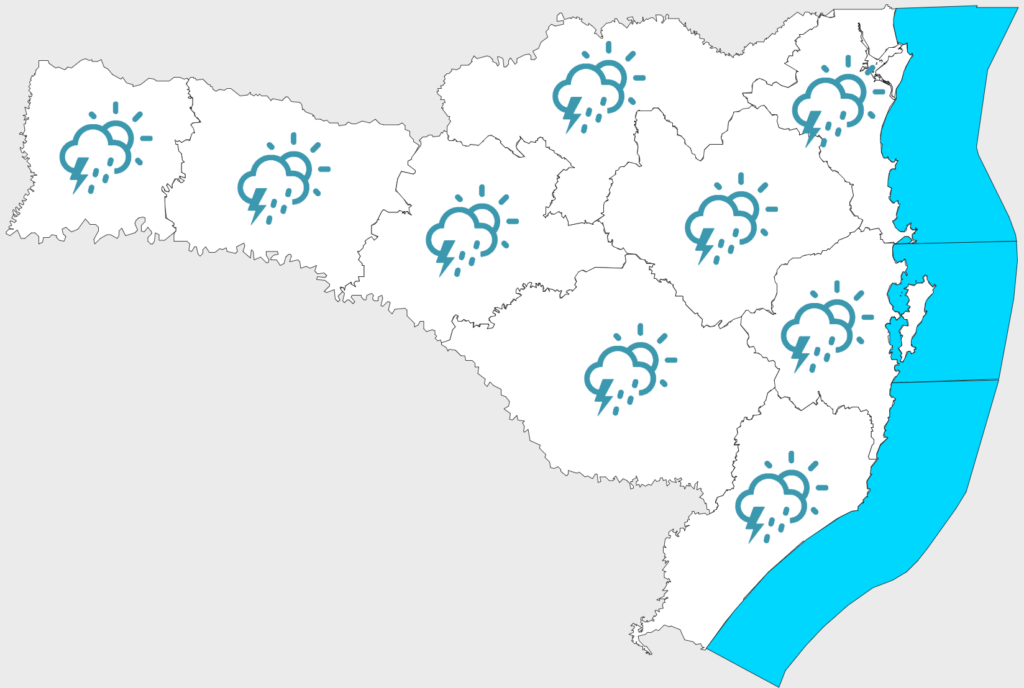 Início de semana com instabilidade em Santa Catarina