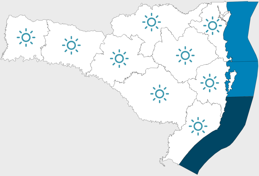 Início de semana de sol, frio e geada em Santa Catarina 