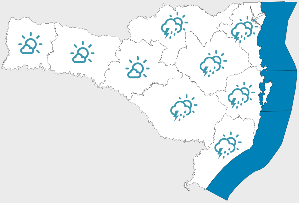 Temperatura em declínio em Santa Catarina 