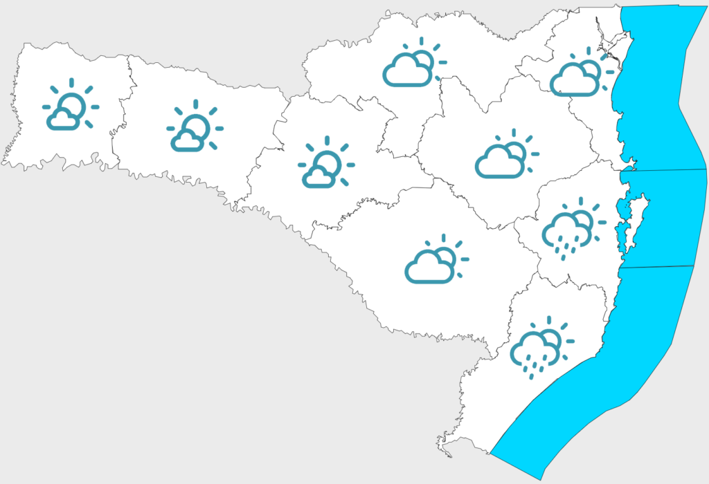 Feriado de sol em Santa Catarina, com chuva isolada no Litoral