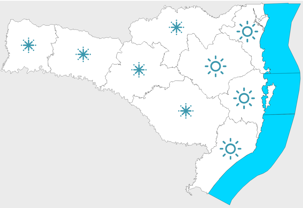 Sol e frio em Santa Catarina, com instabilidade na sexta-feira 