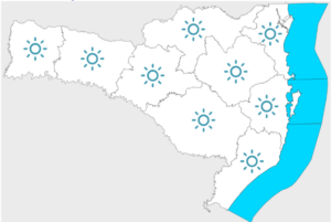 Sol, frio e geada em Santa Catarina