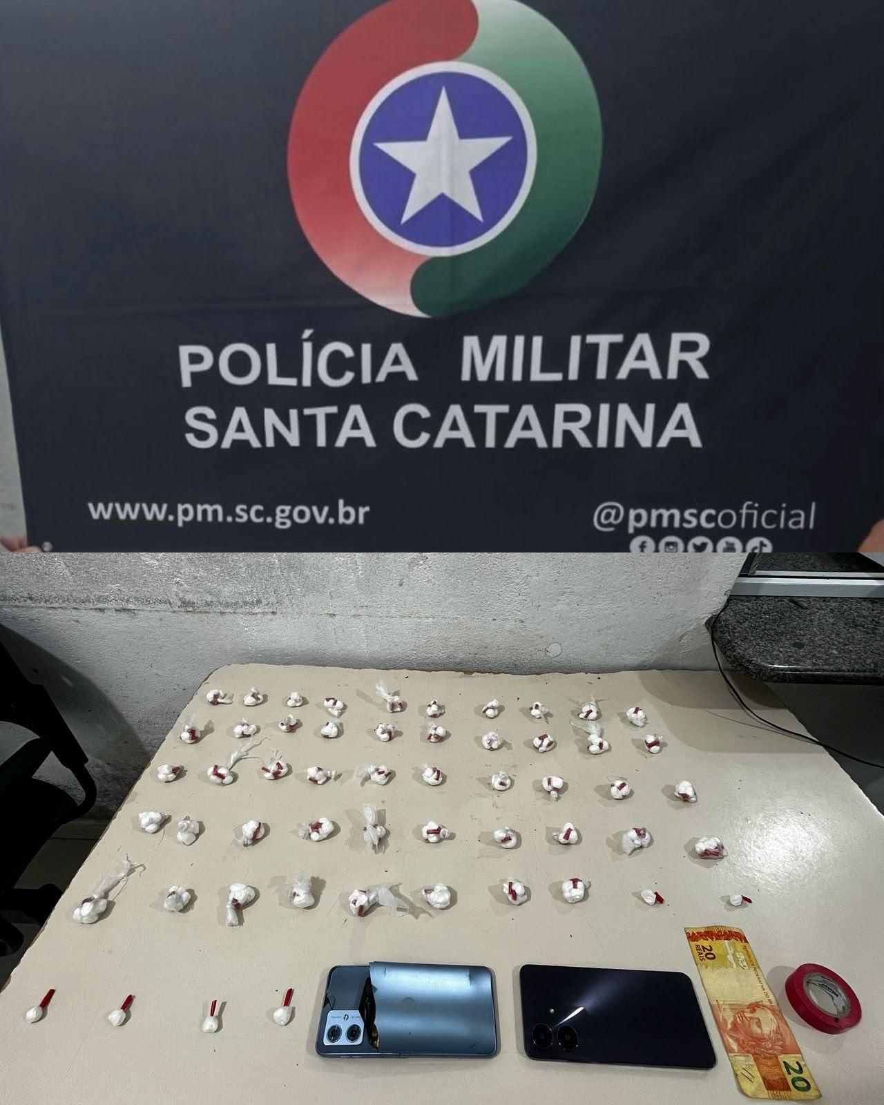 Tráfico de drogas é desarticulado em Itapema e mais de 200 porções de cocaína são aprendidas