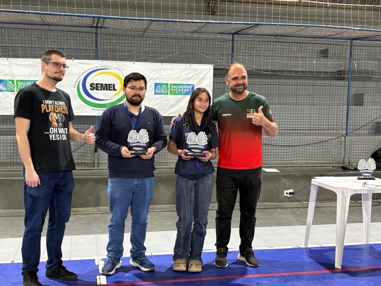 Atleta de Balneário Camboriú se consagra campeão em torneio de xadrez de Balneário Piçarras