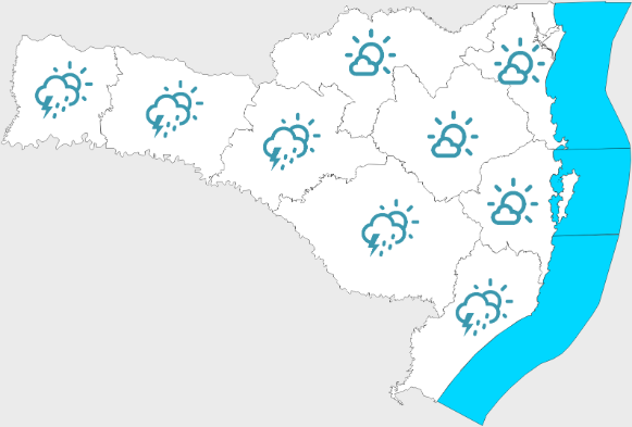 Calor fora de época e temporais isolados em Santa  Catarina 