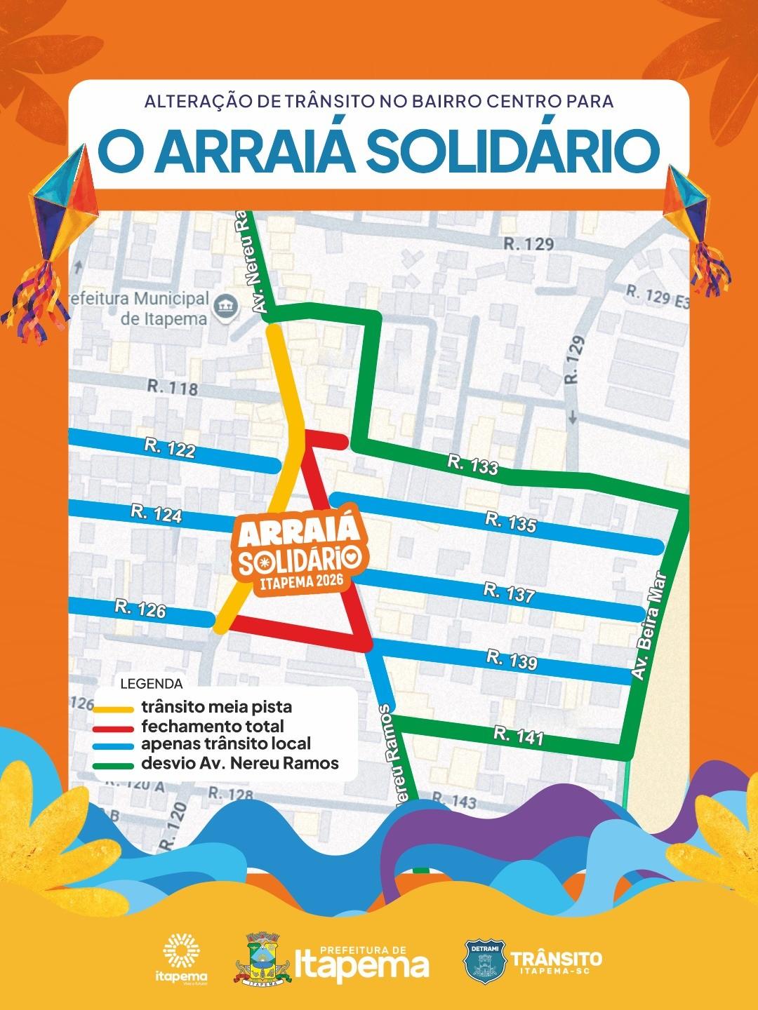 Centro de Itapema terá novas alterações de trânsito no final de semana
