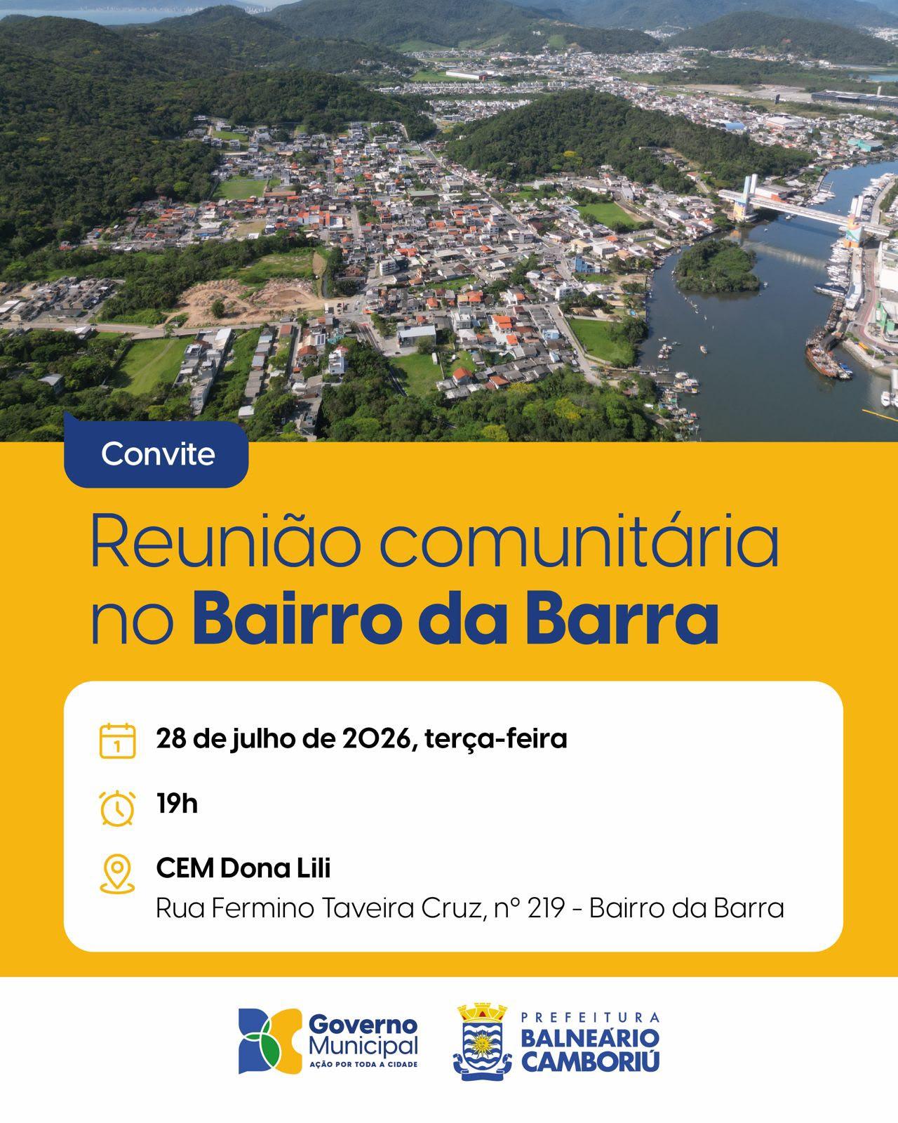 Reunião comunitária no Bairro da Barra acontece na próxima terça-feira