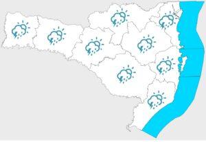 Sábado chuvoso seguido por dias de sol