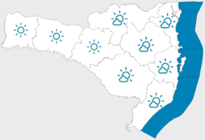Santa Catarina tem início de semana frio e calor de 30°C na sexta-feira