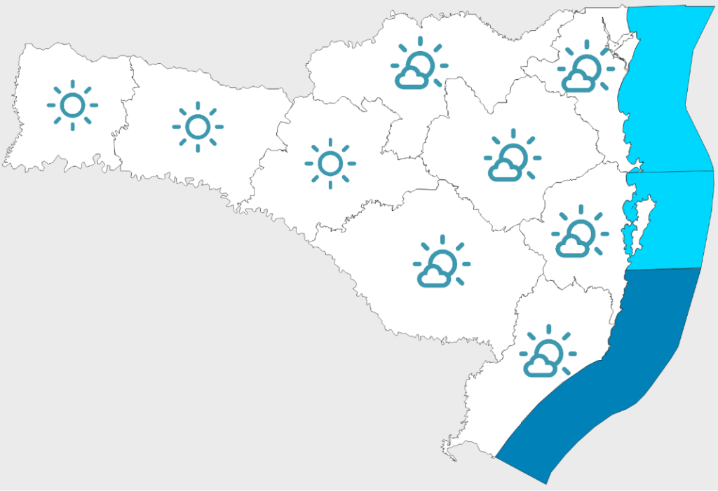 Santa Catarina terá calor de 30°C e vento de até 80km/h nos próximos dias